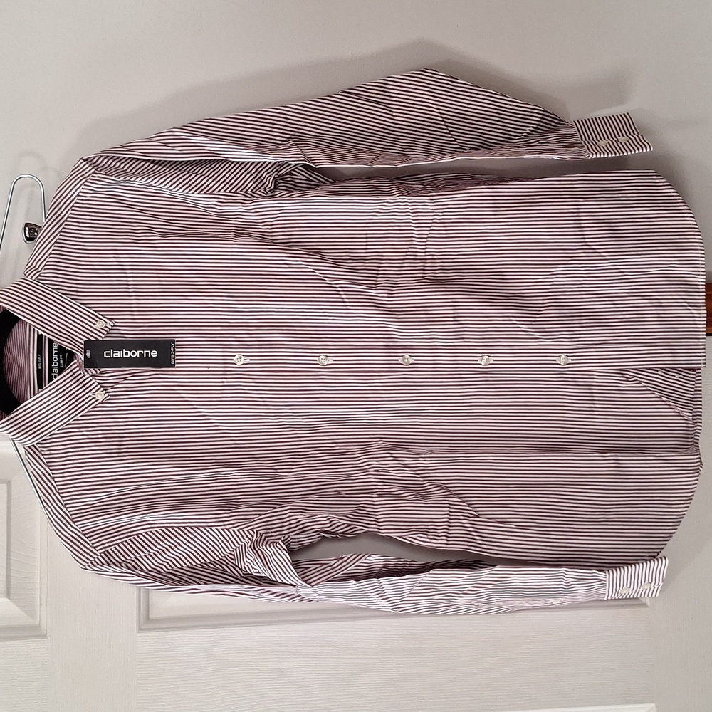 Liz Claiborne Boys Red and White Striped Shirt